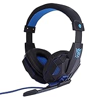 PC Headset, Soft Earcup Covers Gaming Headset Rich Sound for Clearest Voice Pick Up(Blue)