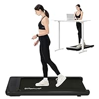 Under Desk Treadmill, 2.25HP Walking Treadmill with 265lb Weight Capacity, Portable Walking Pad Design, Desk Treadmill for Home Office with IR Remote Control