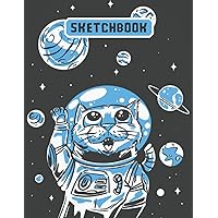Astronaut cat in space: Large Sketchbook/ Notebook with 120 Pages of 8.5