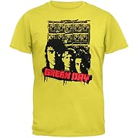 Old Glory Green Day - Mens Poster 09 Tour T-Shirt X-Large Yellow