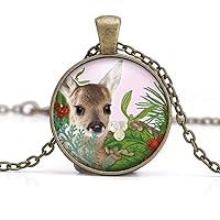 Fawn Bambi Mistletoe Baby Reindeer Gift for BFF Easter Gifts for Girls Small Gift for Girl Fawn Necklace Fawn Jewelry