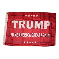 2x3 President Trump Make America Great Again Red Flag 2'x3' Banner Grommets House Banner Brass Grommets Fade Resistant Double Stitched Premium Quality Polyester Nylon