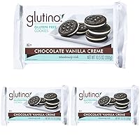 GLUTINO Chocolate Vanilla Creme Cookies, 10.5 oz (Pack of 3)