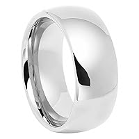 Tungsten Carbide Ring Simple Wedding Band Men Women Engagement Dome Polished Comfort Fit
