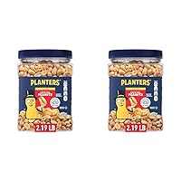 PLANTERS Salted Cocktail Peanuts, Party Snacks, Plant-Based Protein, 2 lb Jar (Pack of 2)