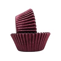Regency Wraps Greaseproof Baking Cups, Non-Stick for Easy Removal of Cupcakes and Muffins, Attractive Wrappers for a Professional Look Pack of 40, Standard, Burgundy Solid