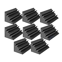 Arrowzoom New 8 Pack of 4.7 in X 4.7 in X 9.4 in Black Soundproofing Insulation Bass Trap Acoustic Wall Foam Padding Studio Foam Tiles AZ1133 (Black)