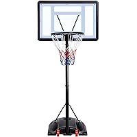 Yaheetech Portable Basketball Hoop Backboard System Removeable Adjustable Basketball Hoop & Goals Outdoor/Indoor Adjustable Height Basketball Set for Youth