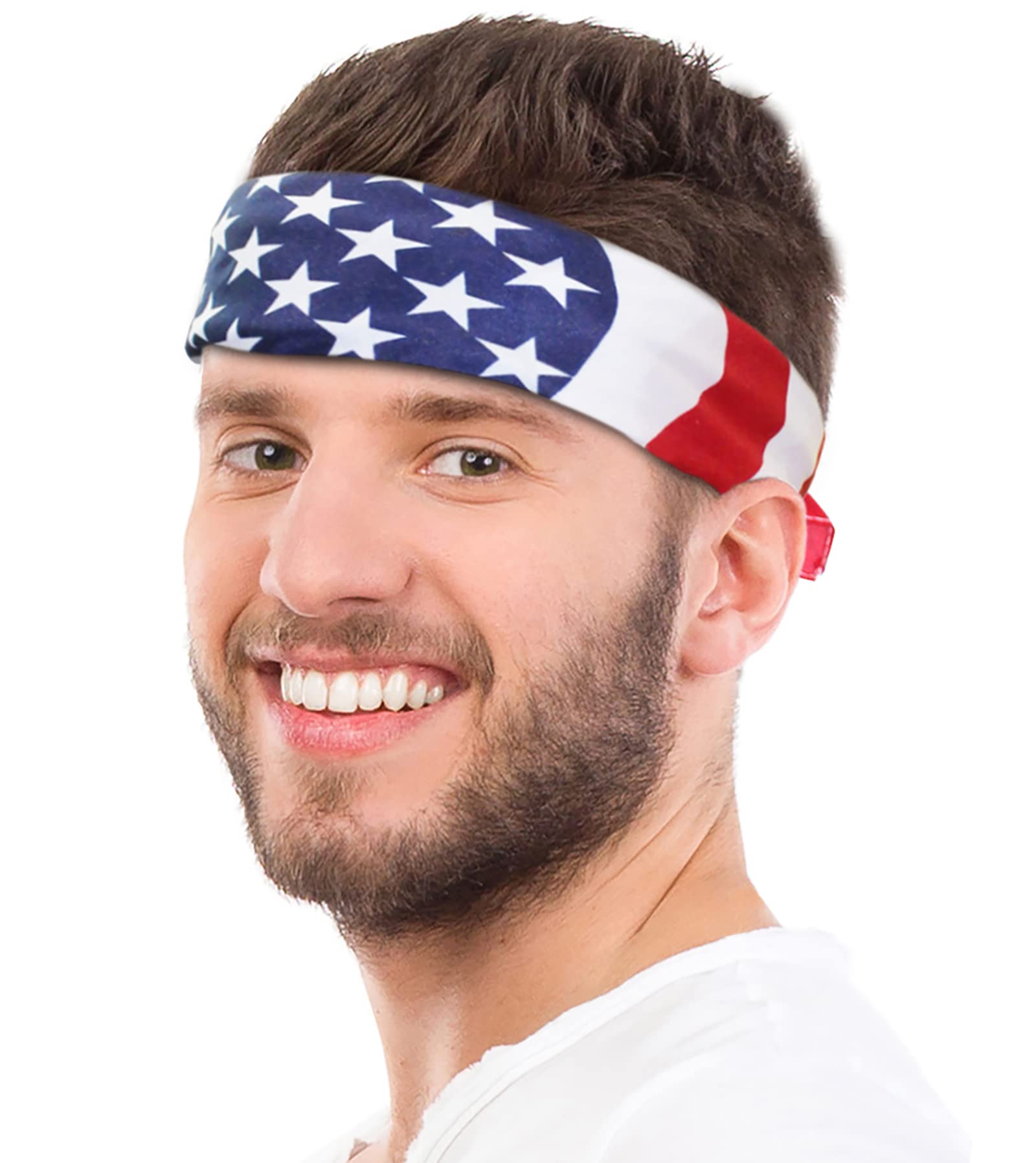 Costume Adventure American Flag Bandana Headband Men USA Bandana USA Flag Apparel USA Clothing