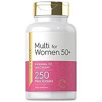 Carlyle Multivitamin for Women 50 and Over | 250 Caplets | Iron Free | with B-Vitamins, D3, and Calcium | for Women 50 Plus | Gluten Free