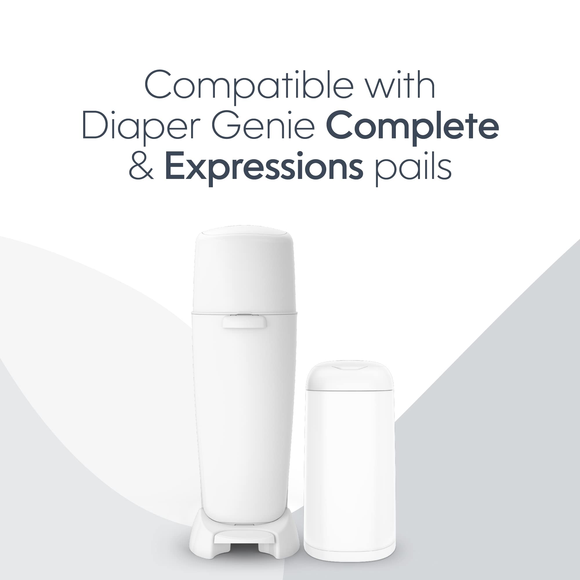 Diaper Genie Essentials Round Refill 8-Pack | Holds Up to 2560 Newborn Diapers | Features Unscented Continuous Film | Compatible with Diaper Genie Complete and Expressions Pails