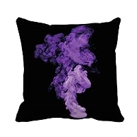 Throw Pillow Cover Purple of Violet Smoke on Black Use It 16x16 Inches Pillowcase Home Decorative Square Pillow Case Cushion Cover
