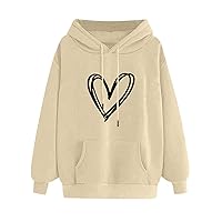 Womens Hoodies Fashion Teen Girls Long Sleeve Oversized Sweatshirt Casual Fall Clothes Drawstring Pullover With Pockets