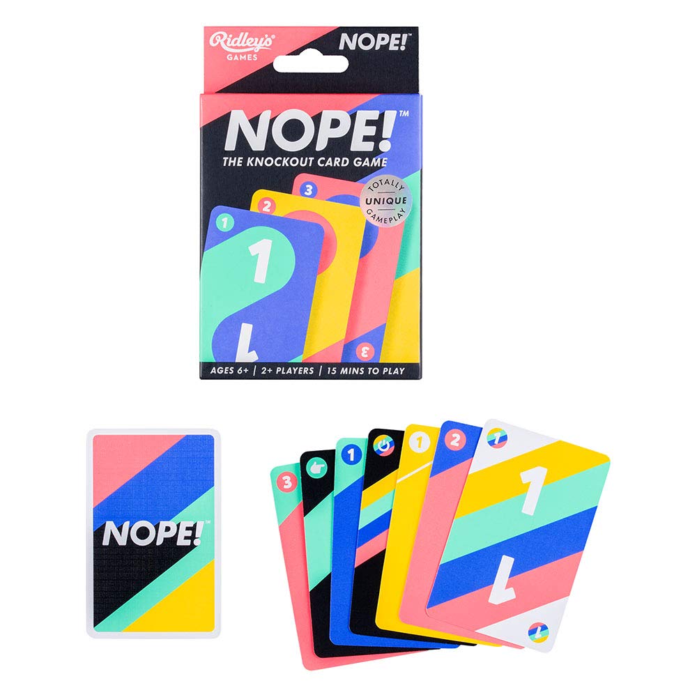 Ridley’s Nope! Fun Card Game for Families, Action-Packed, Fast-Paced Game for 2+ Players, Includes 104 Game Cards and Instructions, Simple Card Game for Kids Ages 6+