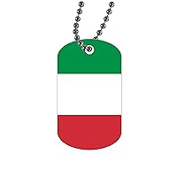 Rogue River Tactical Italy Italian Flag Military Style Dog Tag Pendant Jewelry Necklace