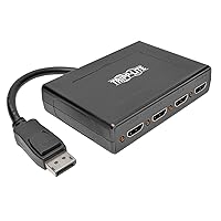 Tripp Lite 4-Port DisplayPort to HDMI Multi Stream Transport Hub MST, DP 1.2, DP to HDMI, 3840x2160 4K x 2K @ 24/30Hz (B156-004-HD-V2),Black