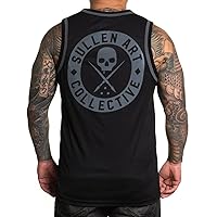 Sullen Men's Badge of Honor BOH Jersey Tank Top (Small, Black/Grey)