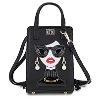 Novelty Lady Face Purses and Handbags for Women Casual Shoulder Bag Fashion Bat Bag