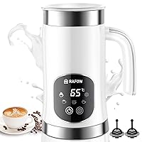 Electric Milk Frother and Steamer - Upgraded 5 in 1 Automatic Milk Steamer 11.8oz Hot & Cold Foam Maker and Milk Warmer with LED Display Touch Screen & Two Whisks for Latte,Cappuccinos,Silent Working