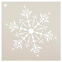 Snowflake Stencil by StudioR12 | Delicate Winter Art - Reusable Mylar Template | Painting, Chalk, Mixed Media | Use for Wall Art, DIY Home Decor | Select Size (6