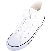 Kids/Childrens Slip On High Top Lace Up Canvas Pumps Trainers Shoes with Matching Sole