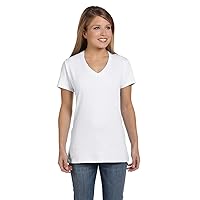 Women's Perfect-t V-neck T-shirt, Ring-spun Cotton Short Sleeve Tee for Women