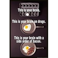 This is Your Brain On Drugs With A Side of Bacon Funny Thick Paper Sign Print Picture 8x12