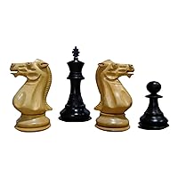 Moscow Chess Pieces Only, Weighted Chess Set, Luxury Chess Set Pieces Only,King 4'' / Ebonies & Boxwood,Birthday Gifts Pieces Chess Lovers by CHESSPIECEHUB