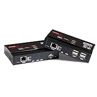 TreasLin KVM Extender USB KVM Over IP HDMI Extender 4K@30Hz 4:4:4 Video, Webcam Extender, Gigabit POE Network Switch,Support HDMI Audio 2CH/5.1CH/7.1CH/ Format and USB 2.0 with Independent EDID