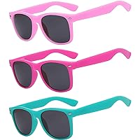 3 Pack Kids Sunglasses, UV Protected Polarized Sunglasses, Anti-Glare Matte Frame Toddler Sunglasses, Kids Sun glasses