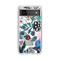 Compatible with Google Pixel 6 6.4'' Case, Clear Art Flowers Series Print Pattern, TPU Bumper Shockproof Protective Slim Fit Cover Cute Kawaii Gift for Women Girls, Flower Collage