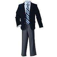UMISS Boys' Two Buttons 2 Pieces Suit Jacket Pants Set Prom Party