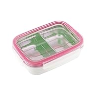 Innobaby Keepin' Fresh Stainless Steel Divided Bento Snack Box with Lid for Kids and Toddlers BPA Free, 5.9