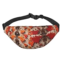 World Map Made up of Spices Adjustable Belt Hip Bum Bag Fashion Water Resistant Hiking Waist Bag for Traveling Casual Running Hiking Cycling