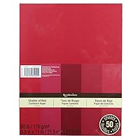 Recollections Cardstock Red 5 Shades 50 Sheets 8.5x11 (Value 2-pack)