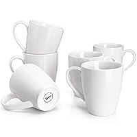 Sweese Porcelain Coffee Mugs - 16 Ounce - Set of 6, Cups for Latte, Hot Tea, Cappuccino, Mocha, Cocoa, White