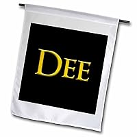 3dRose Dee elegant girl baby name in America. Yellow on black charm - Flags (fl_353715)