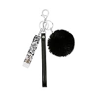 Bank Card Puller with Plush Pompoms Wristlet Keychain ATM Keychain Card Clip for Long Nails Ornament