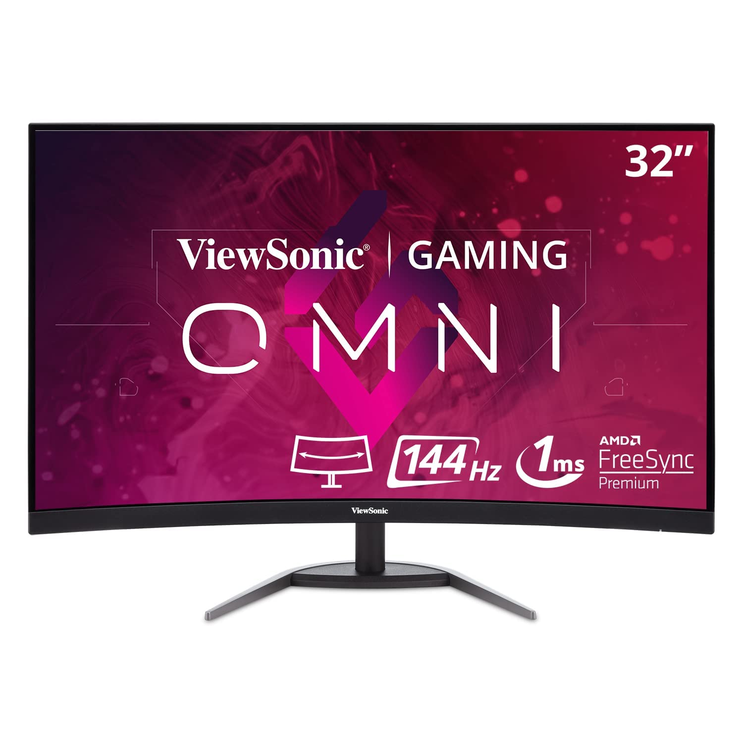 ViewSonic OMNI VX3268-2KPC-MHD 32 Inch Curved 1440p 1ms 144Hz Gaming Monitor with FreeSync Premium, Eye Care, HDMI and DisplayPort