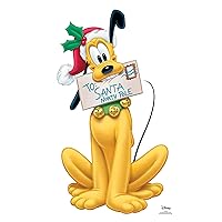Star Cutouts Ltd Fun Cardboard 1 Dimensional Life Size Disney Pluto Carol Letter to Santa 90 x 56 cm. Perfect Christmas Decoration for Children's Festive Displays, Grottos & Shop Windows, Star Mini