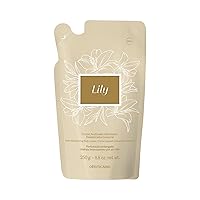 Lily Satin Hydrating Body Cream REFILL Pouch, 24 Hour Fragranced Body Butter for Dry, 8 Ounce (250g)