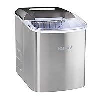 Igloo ICEB26SS Automatic Portable Electric Countertop Ice Maker Machine, 26 Pounds in 24 Hours, 9 Ice Cubes Ready in 7 minutes, With Ice Scoop and Basket, Perfect for Water Bottles, Silver