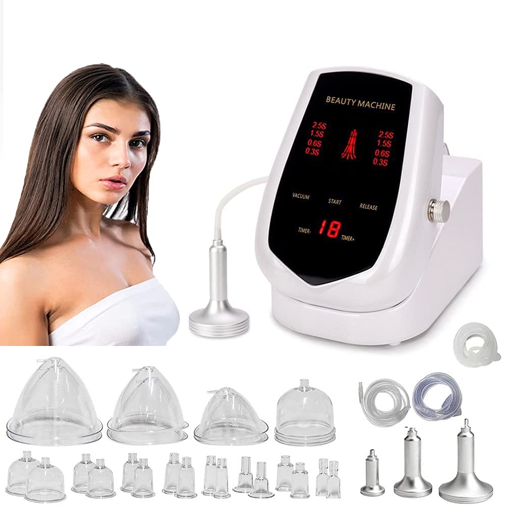 Titoe Vacuum Therapy Machine 65-75cmhg Suction Power Back Massager Vacuum Cupping Set with 24 Vacuum Cups and 3 Pumps