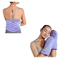 REVIX Microwave Heating Pad for Back & Microwavable Heating Mittens, Extra Large Microwavable Heated Wrap for Lumbar, Waist, Stomach, Shoulder and Neck, Heated Hands Mitts Warmers 1 Pair