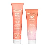 Pacifica Beauty, Glow Baby Brightening Face Wash & Enzyme Face Scrub, Vitamin C, Glycolic Acid, AHA, Vitamin E, Cleanser, Exfoliator, Soft & Smooth, Clogged Pores, Gentle on Skin, Vegan