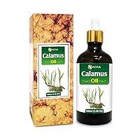 Calamus Oil (Acorus Calamus) Therapeutic Essential Oil with Dropper by Salvia Amber Bottle 100% Natural Uncut Undiluted Pure Cold Pressed Aromatherapy Premium Oil - 100ML/ 3.38fl oz