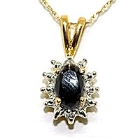 Rylos Necklaces For Women 14K Yellow Gold - October Birthstone Pendant Necklace - Onyx 6X4MM Color Stone Gemstone Jewelry For Women Gold Necklace