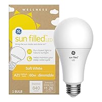 Sun Filled LED Light Bulb, 60 Watt, Soft White, A21 (1 Pack)