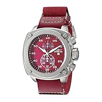 Invicta Men's 19432 Aviator Stainless Steel Watch with Burgundy Leather Band