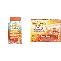 Emergen-C 750mg Vitamin C Gummies for Adults, Immunity Gummies & 1000mg Vitamin C Powder for Daily Immune Support Caffeine Free Vitamin C Supplements